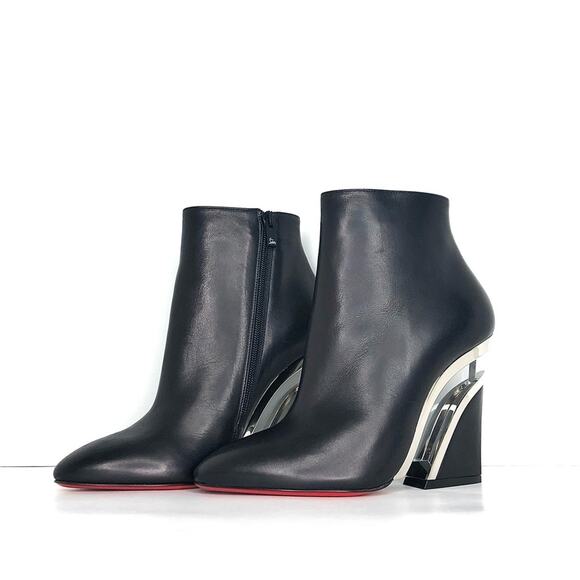 Christian Louboutin Shoes - NEW Christian Louboutin Levitibootie 100 Calf Metal Plexi Ankle Boots 38 Shoes